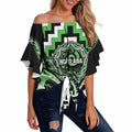 Aotearoa Ngati Awa Personalised Off Shoulder Wrap Waist Top Maori Iwi Poutama Puhoro Tattoo