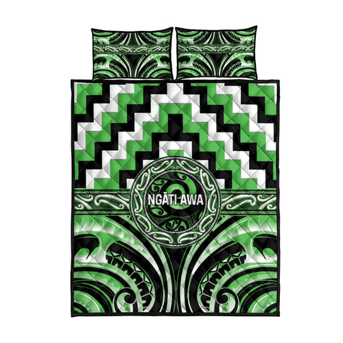 Aotearoa Ngati Awa Quilt Bed Set Maori Iwi Poutama Puhoro Tattoo
