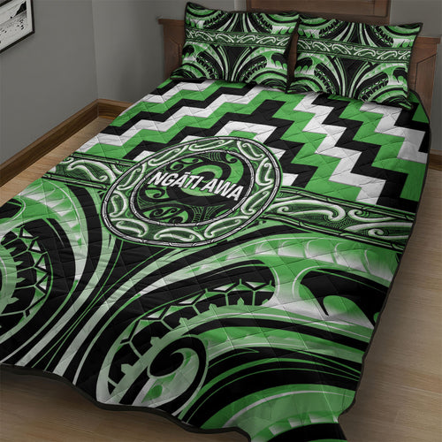 Aotearoa Ngati Awa Quilt Bed Set Maori Iwi Poutama Puhoro Tattoo