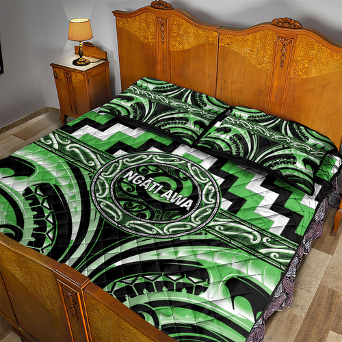Aotearoa Ngati Awa Quilt Bed Set Maori Iwi Poutama Puhoro Tattoo