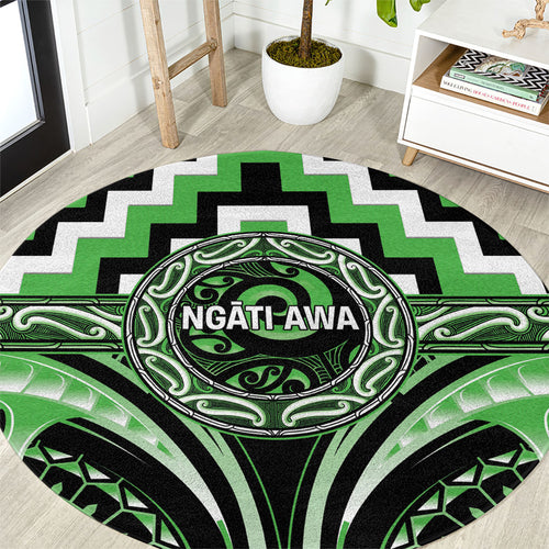 Aotearoa Ngati Awa Round Carpet Maori Iwi Poutama Puhoro Tattoo