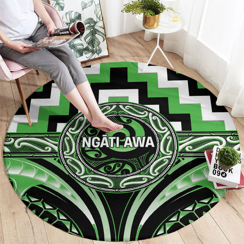 Aotearoa Ngati Awa Round Carpet Maori Iwi Poutama Puhoro Tattoo