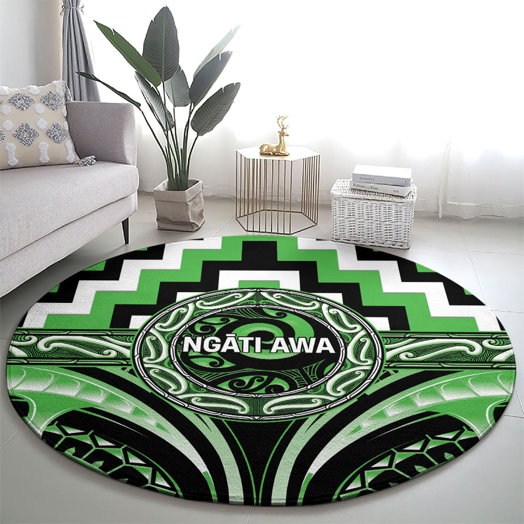 Aotearoa Ngati Awa Round Carpet Maori Iwi Poutama Puhoro Tattoo
