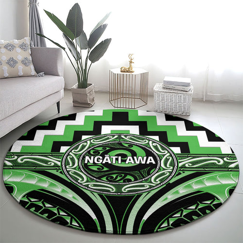 Aotearoa Ngati Awa Round Carpet Maori Iwi Poutama Puhoro Tattoo