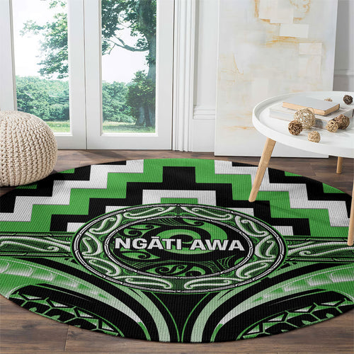 Aotearoa Ngati Awa Round Carpet Maori Iwi Poutama Puhoro Tattoo
