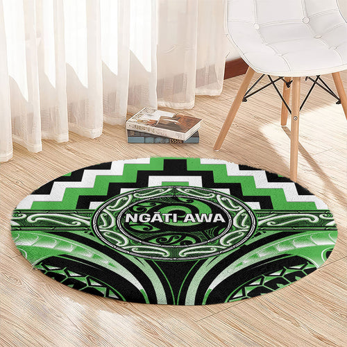 Aotearoa Ngati Awa Round Carpet Maori Iwi Poutama Puhoro Tattoo