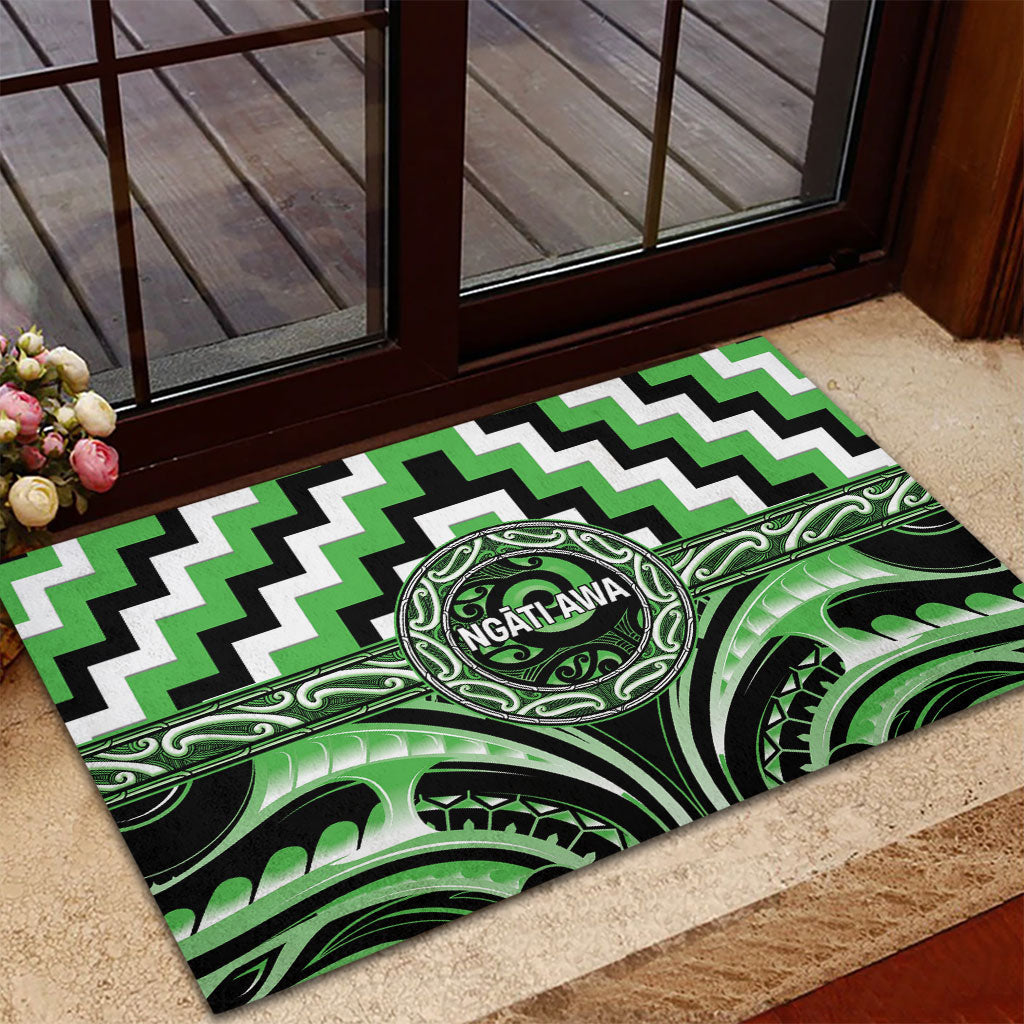 Aotearoa Ngati Awa Rubber Doormat Maori Iwi Poutama Puhoro Tattoo