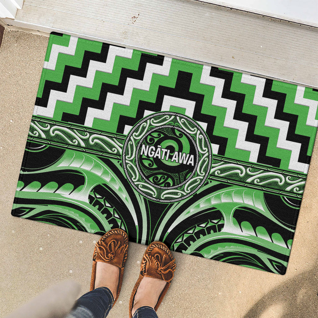 Aotearoa Ngati Awa Rubber Doormat Maori Iwi Poutama Puhoro Tattoo