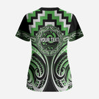 Aotearoa Ngati Awa Personalised Scrub Top Maori Iwi Poutama Puhoro Tattoo