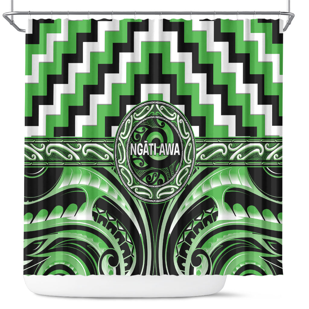 Aotearoa Ngati Awa Shower Curtain Maori Iwi Poutama Puhoro Tattoo