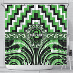 Aotearoa Ngati Awa Shower Curtain Maori Iwi Poutama Puhoro Tattoo