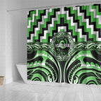 Aotearoa Ngati Awa Shower Curtain Maori Iwi Poutama Puhoro Tattoo