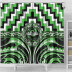 Aotearoa Ngati Awa Shower Curtain Maori Iwi Poutama Puhoro Tattoo
