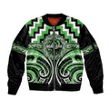 Aotearoa Ngati Awa Personalised Sleeve Zip Bomber Jacket Maori Iwi Poutama Puhoro Tattoo
