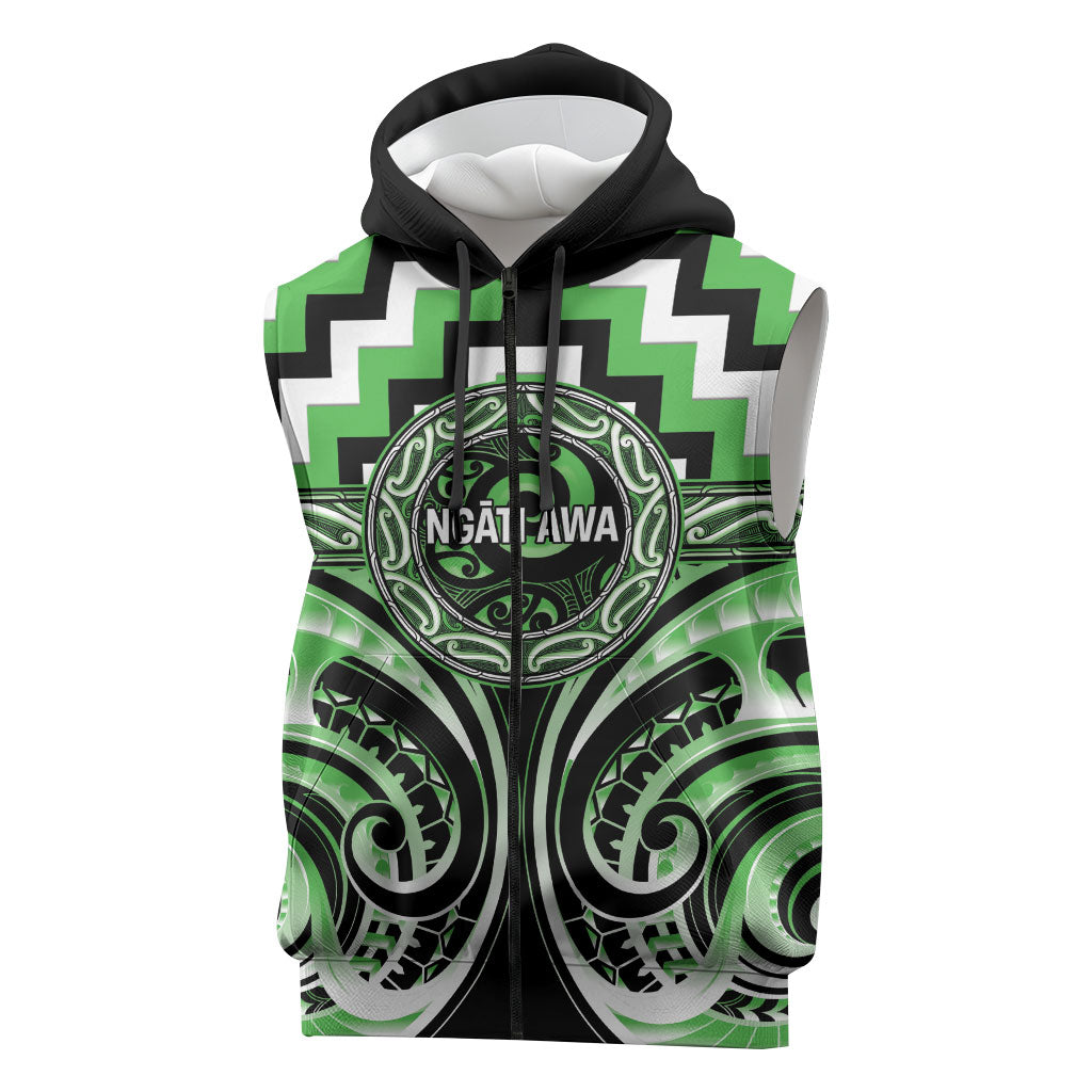 Aotearoa Ngati Awa Personalised Sleeveless Zip Hoodie Maori Iwi Poutama Puhoro Tattoo