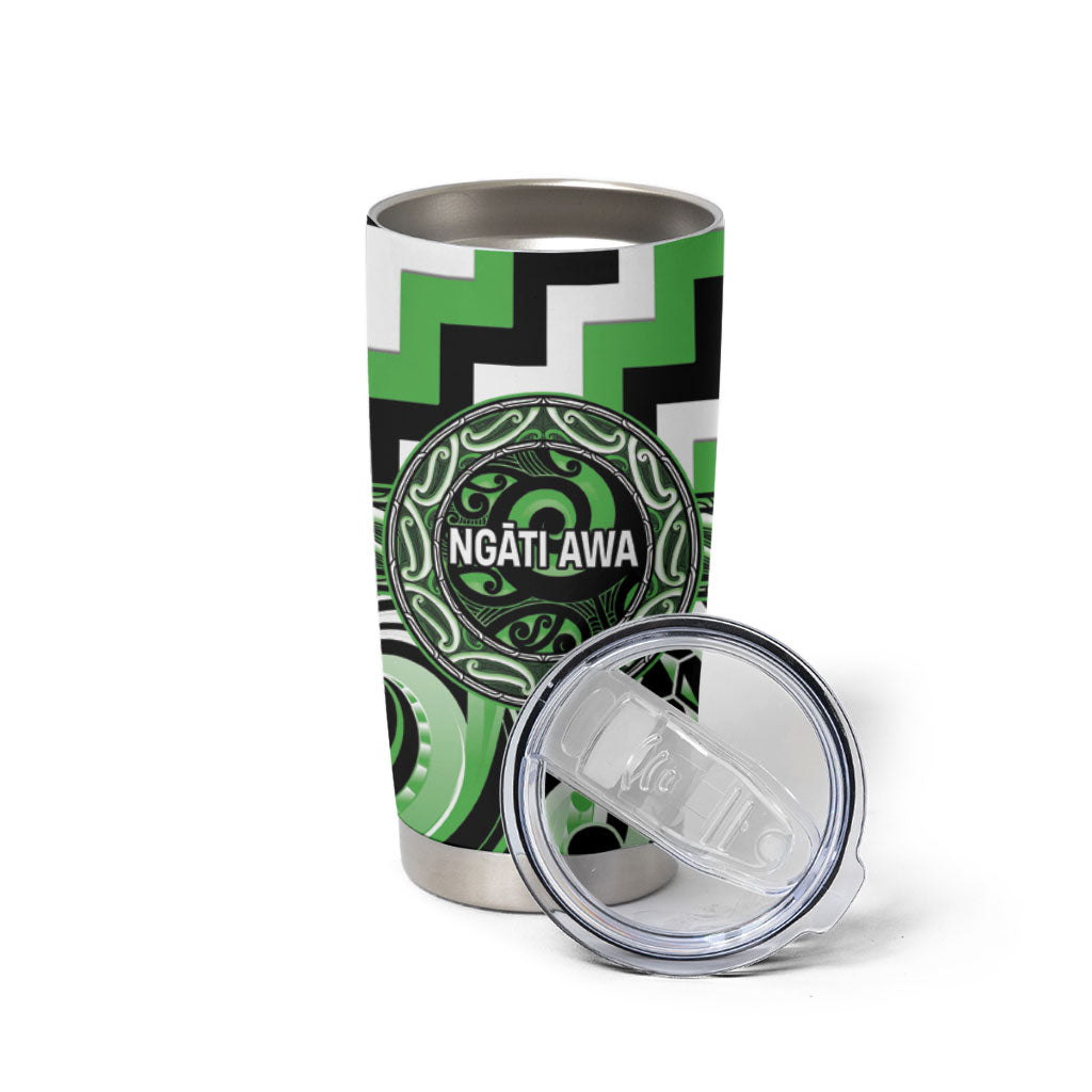 Aotearoa Ngati Awa Personalised Tumbler Cup Maori Iwi Poutama Puhoro Tattoo