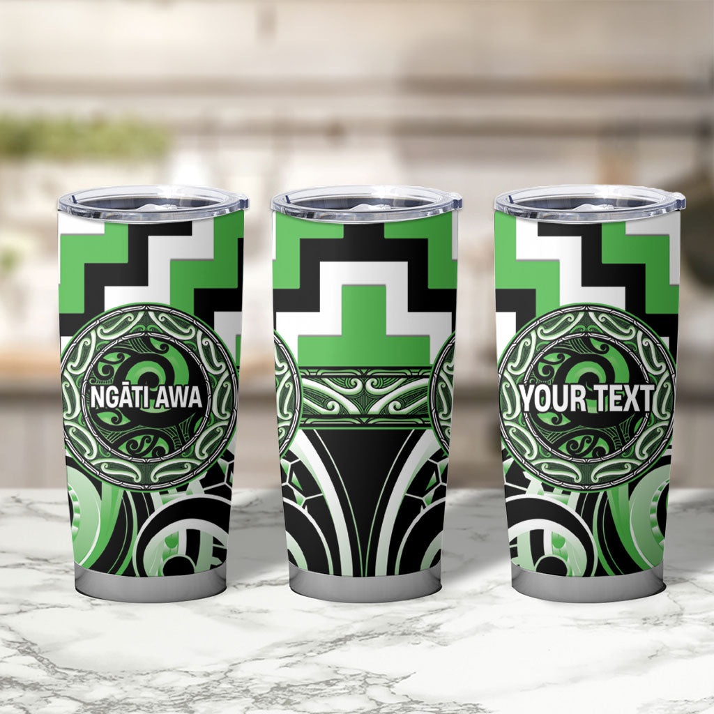 Aotearoa Ngati Awa Personalised Tumbler Cup Maori Iwi Poutama Puhoro Tattoo