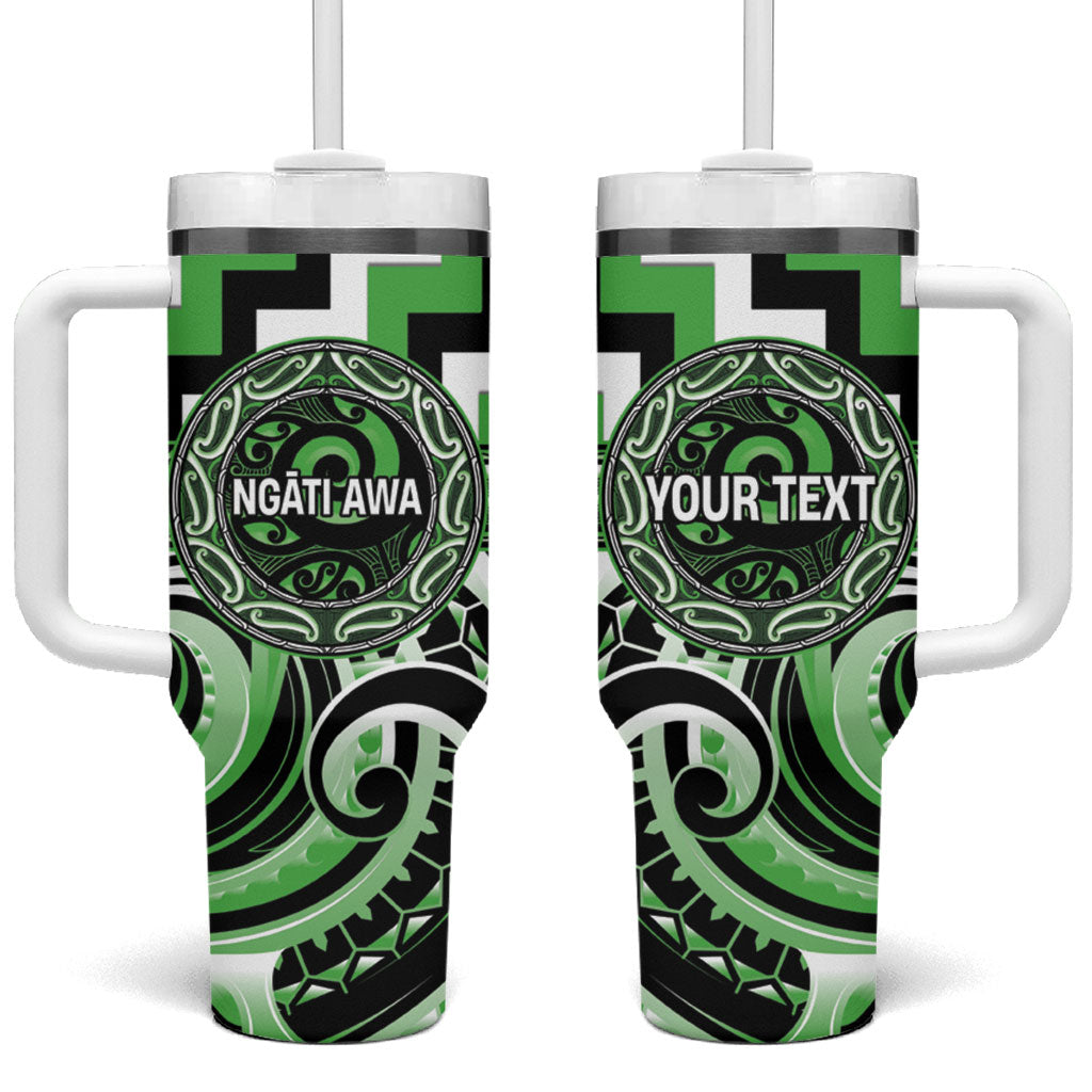 Aotearoa Ngati Awa Personalised Tumbler With Handle Maori Iwi Poutama Puhoro Tattoo