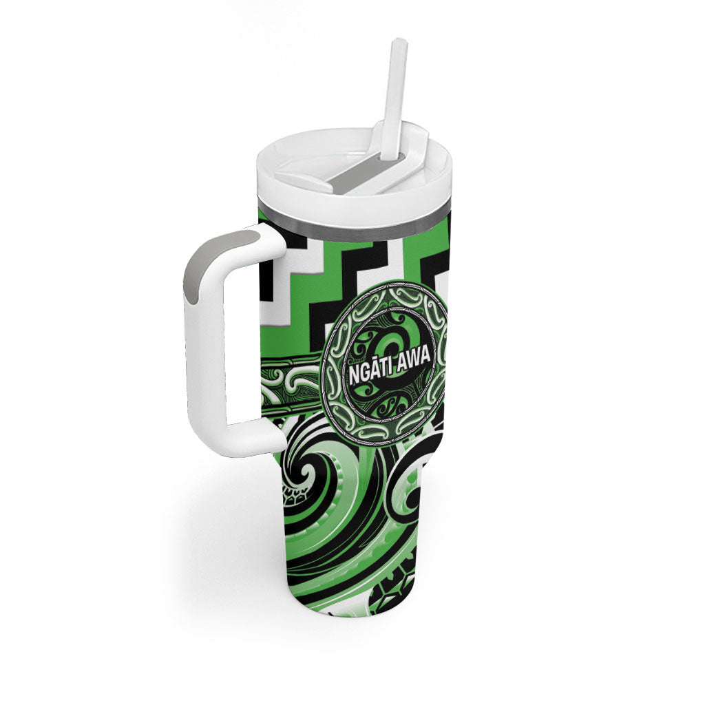 Aotearoa Ngati Awa Personalised Tumbler With Handle Maori Iwi Poutama Puhoro Tattoo
