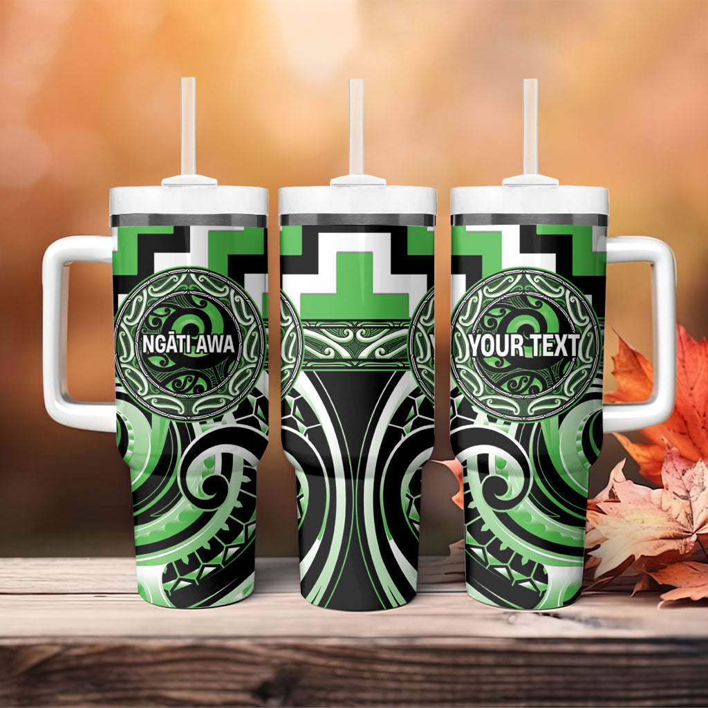 Aotearoa Ngati Awa Personalised Tumbler With Handle Maori Iwi Poutama Puhoro Tattoo