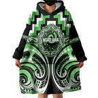Aotearoa Ngati Awa Personalised Wearable Blanket Hoodie Maori Iwi Poutama Puhoro Tattoo