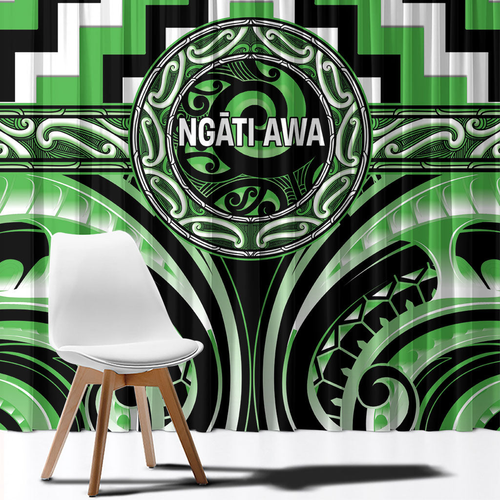Aotearoa Ngati Awa Window Curtain Maori Iwi Poutama Puhoro Tattoo