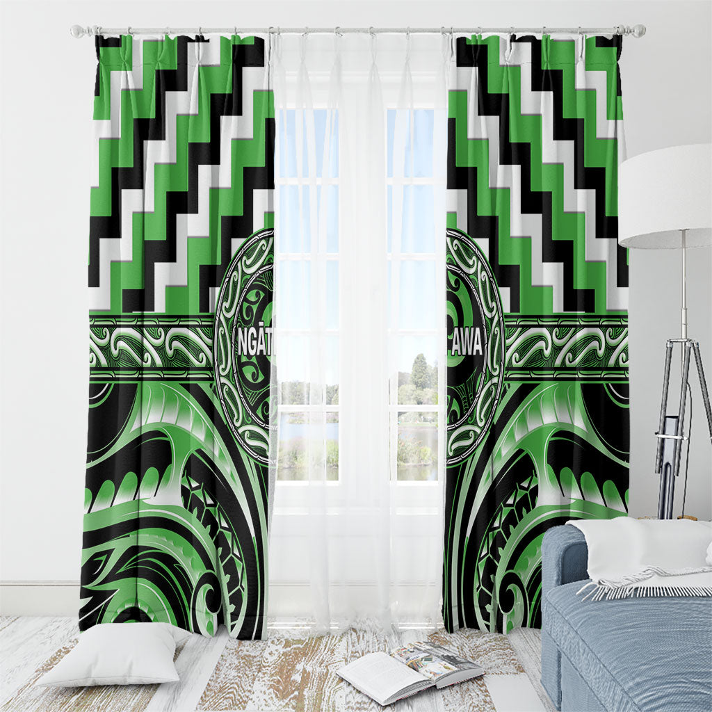 Aotearoa Ngati Awa Window Curtain Maori Iwi Poutama Puhoro Tattoo