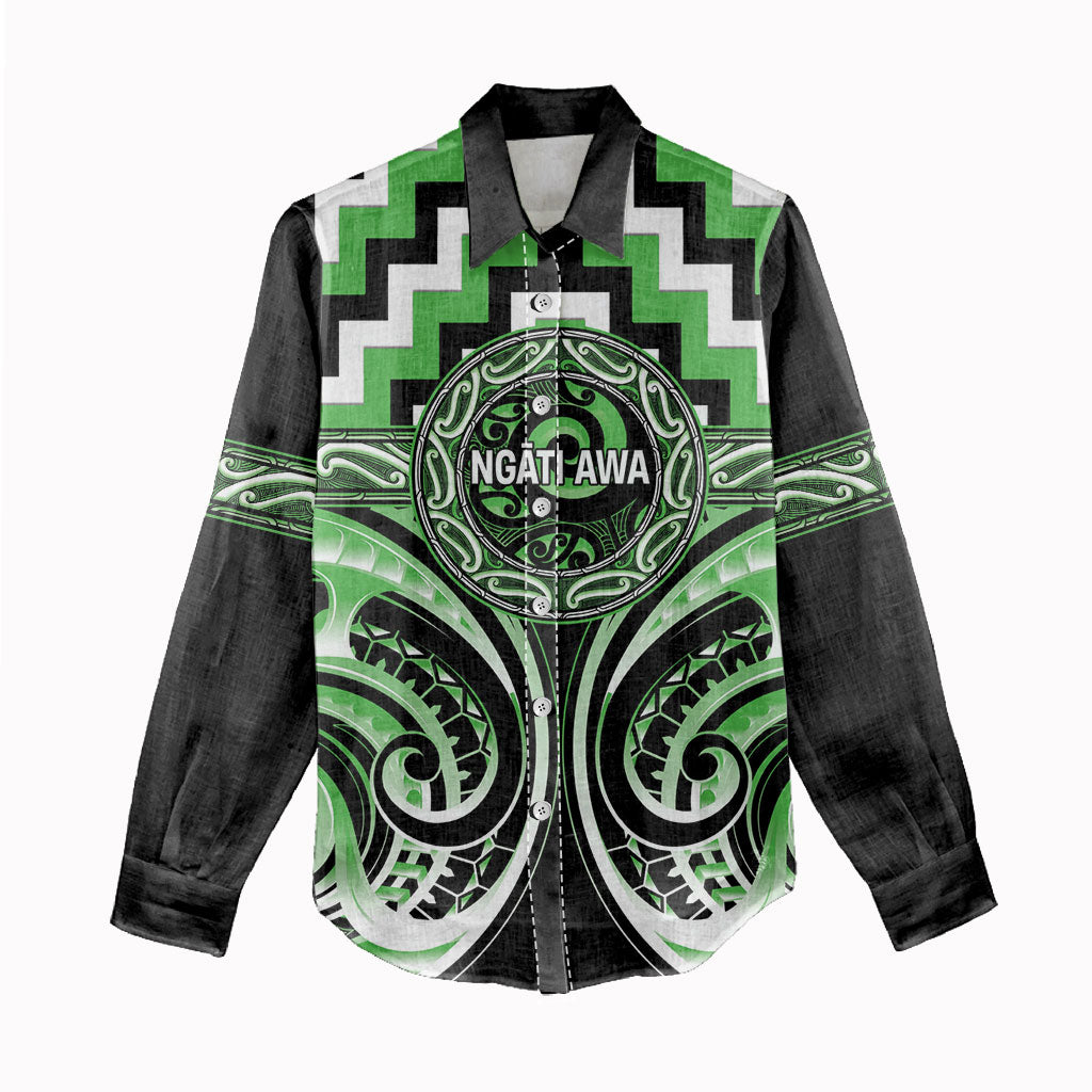 Aotearoa Ngati Awa Personalised Women Casual Shirt Maori Iwi Poutama Puhoro Tattoo