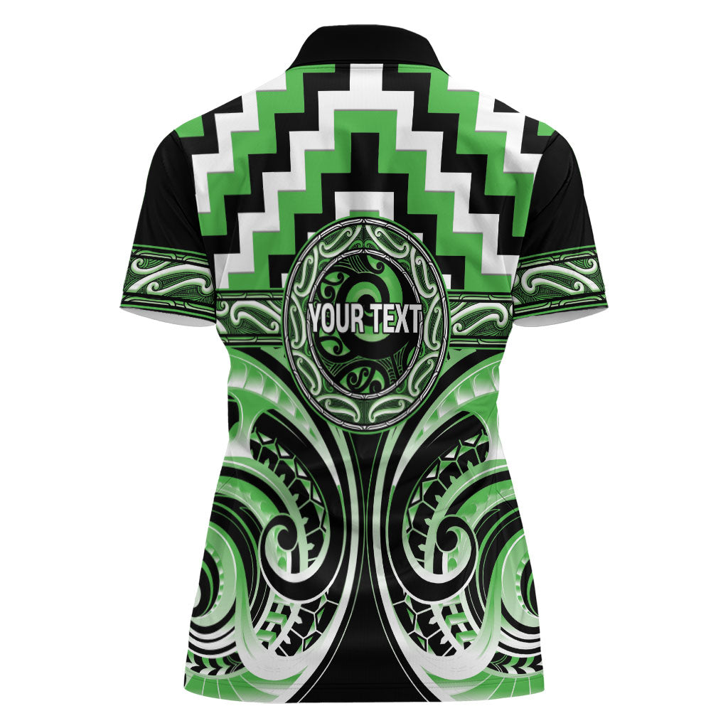 Aotearoa Ngati Awa Personalised Women Polo Shirt Maori Iwi Poutama Puhoro Tattoo
