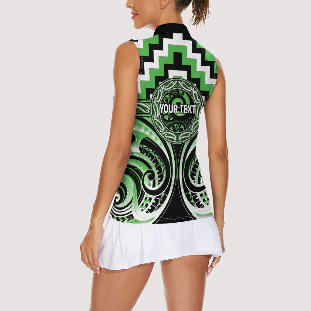 Aotearoa Ngati Awa Personalised Women Sleeveless Polo Shirt Maori Iwi Poutama Puhoro Tattoo