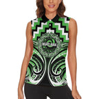 Aotearoa Ngati Awa Personalised Women Sleeveless Polo Shirt Maori Iwi Poutama Puhoro Tattoo