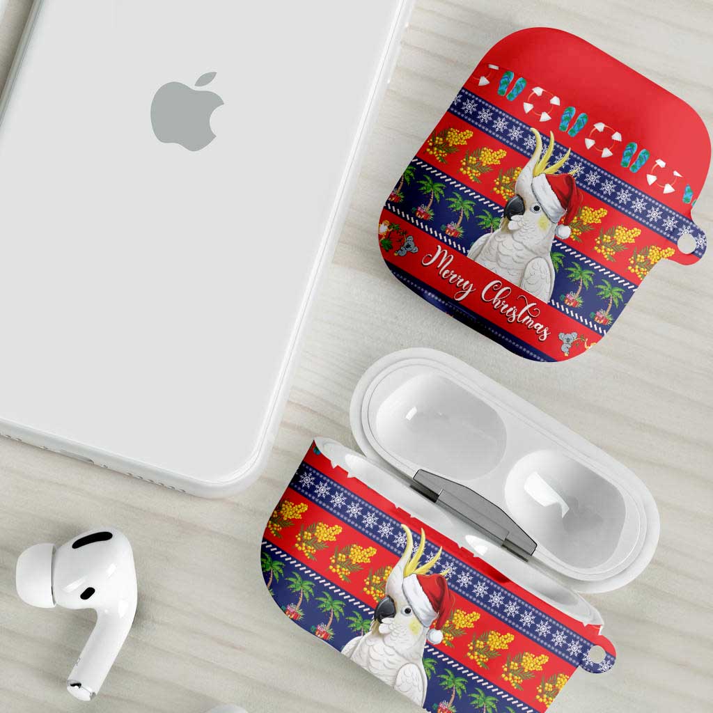 Sulphur-crested Cockatoo Australia Christmas AirPods Case Aussie Xmas Beach Vibes - Aussie Hoodie