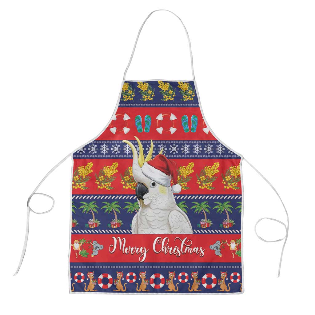 Sulphur-crested Cockatoo Australia Christmas Apron Aussie Xmas Beach Vibes - Aussie Hoodie