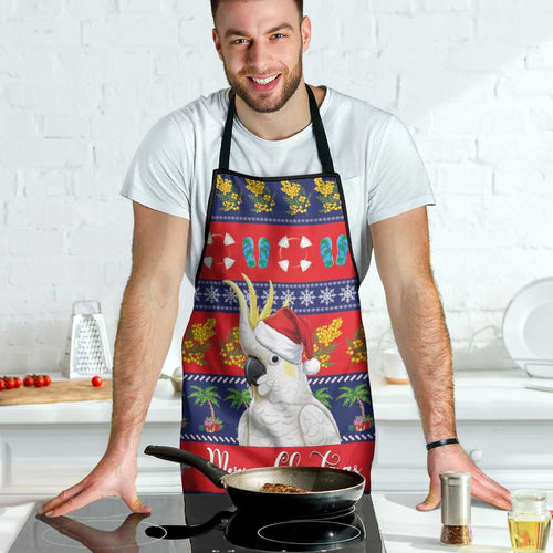 Sulphur-crested Cockatoo Australia Christmas Apron Aussie Xmas Beach Vibes - Aussie Hoodie