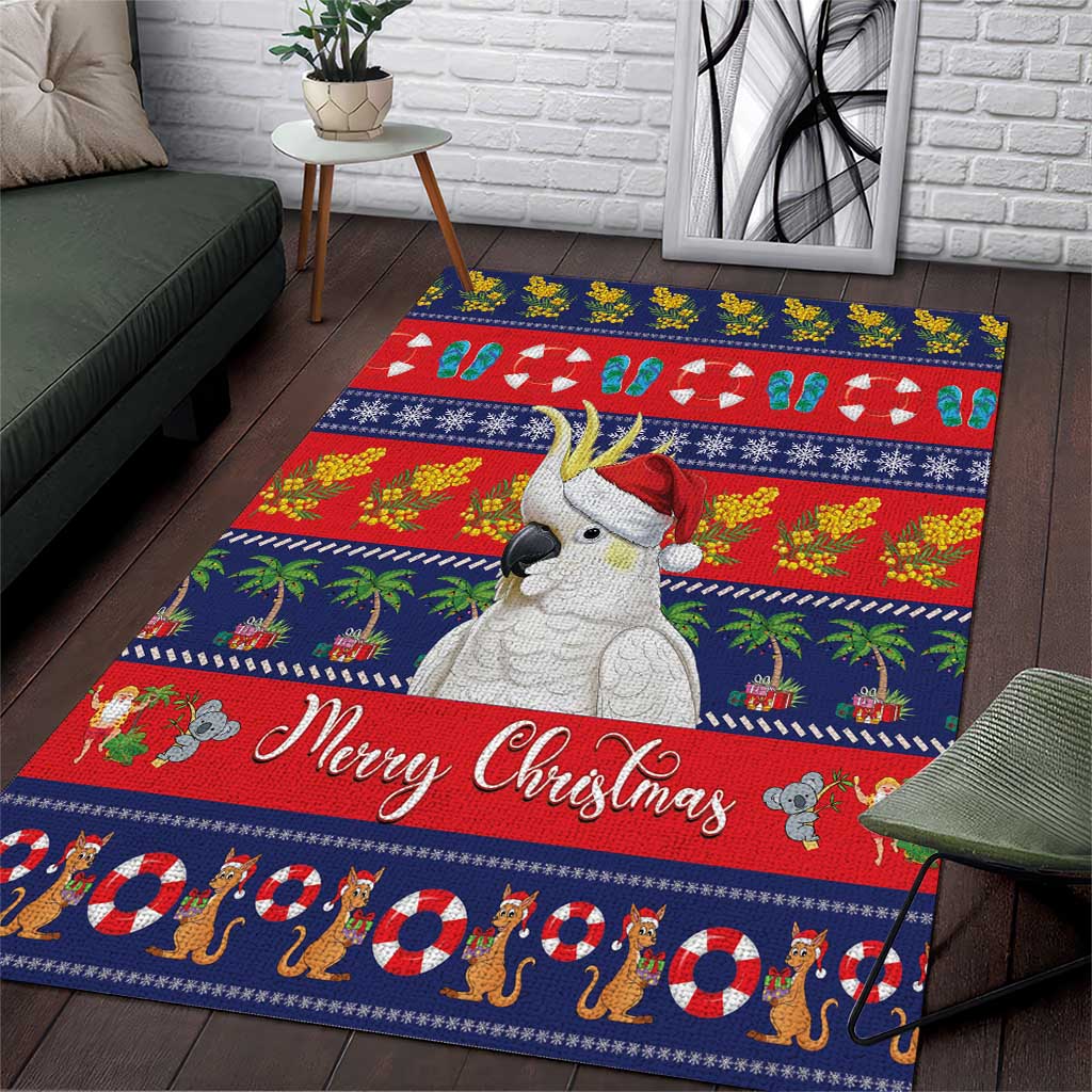 Sulphur-crested Cockatoo Australia Christmas Area Rug Aussie Xmas Beach Vibes - Aussie Hoodie