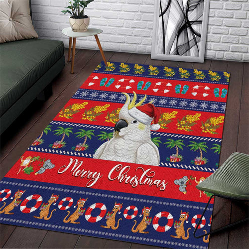 Sulphur-crested Cockatoo Australia Christmas Area Rug Aussie Xmas Beach Vibes - Aussie Hoodie