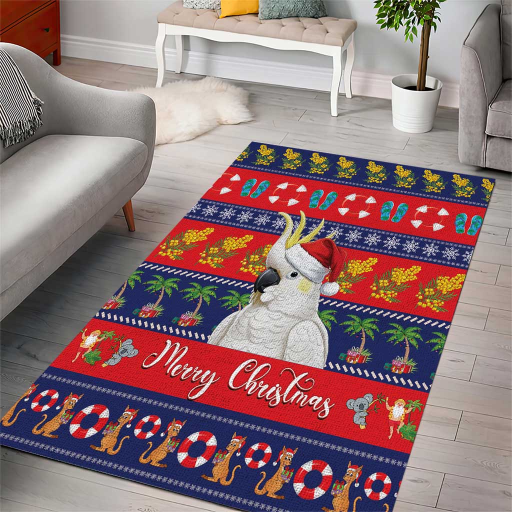 Sulphur-crested Cockatoo Australia Christmas Area Rug Aussie Xmas Beach Vibes - Aussie Hoodie