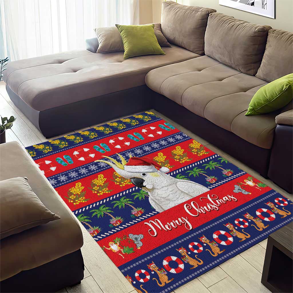 Sulphur-crested Cockatoo Australia Christmas Area Rug Aussie Xmas Beach Vibes - Aussie Hoodie