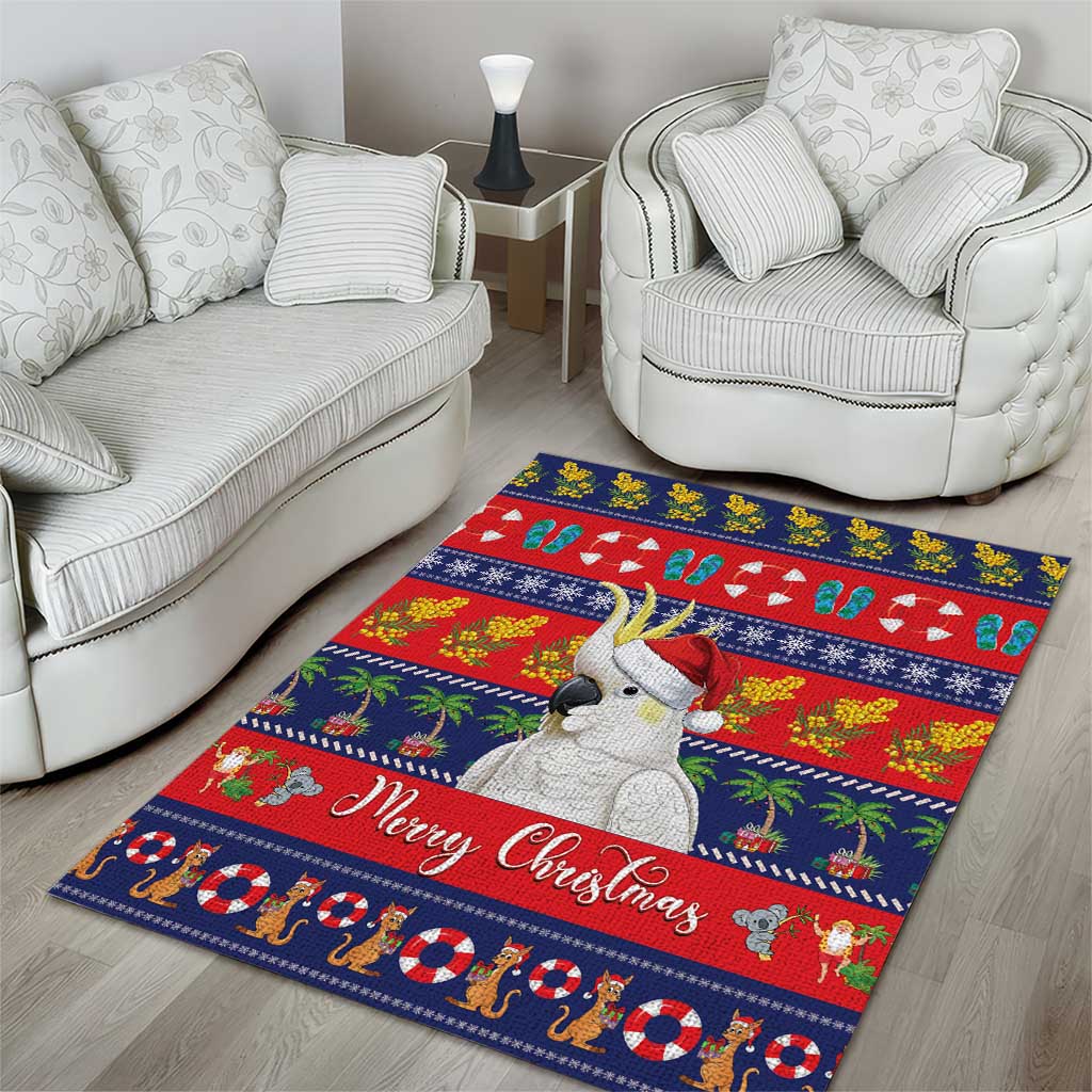 Sulphur-crested Cockatoo Australia Christmas Area Rug Aussie Xmas Beach Vibes - Aussie Hoodie