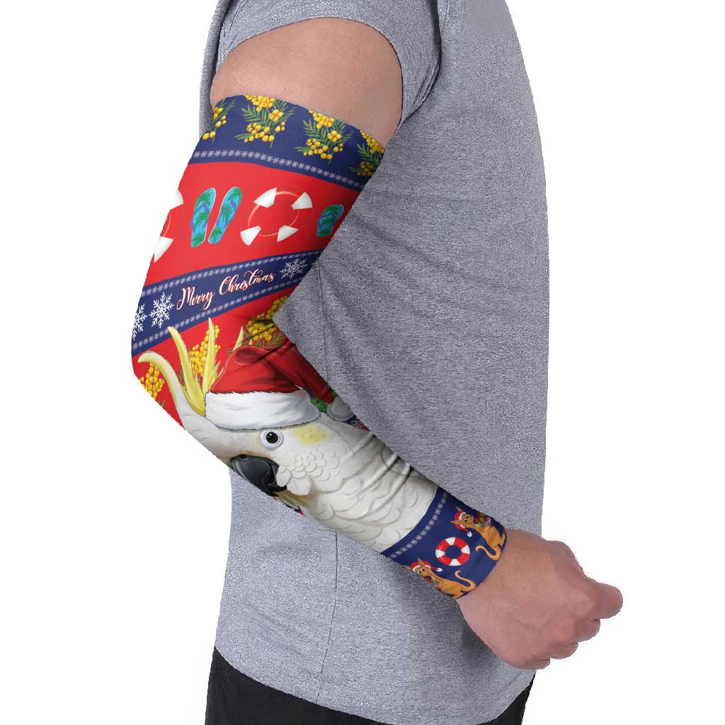 Sulphur-crested Cockatoo Australia Christmas Arm Sleeves Aussie Xmas Beach Vibes - Aussie Hoodie