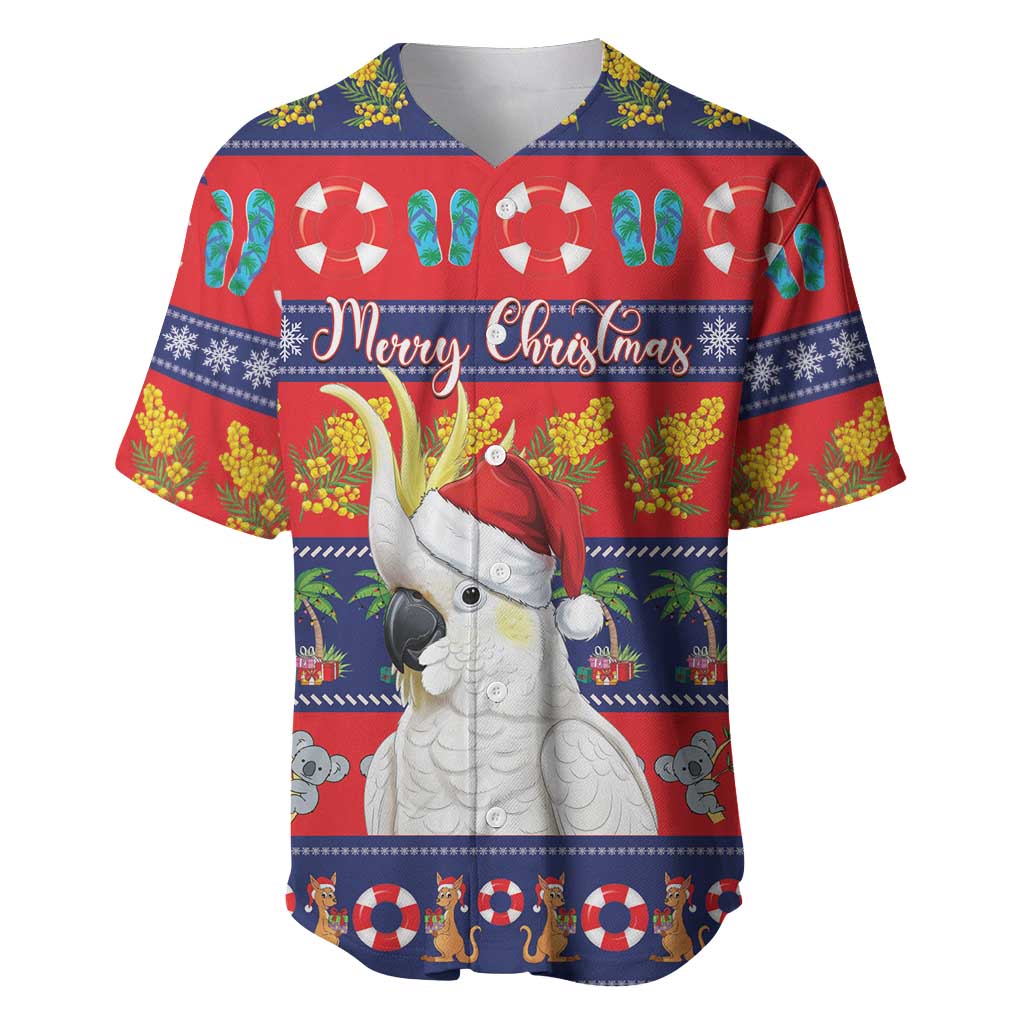Sulphur-crested Cockatoo Australia Christmas Baseball Jersey Aussie Xmas Beach Vibes - Aussie Hoodie