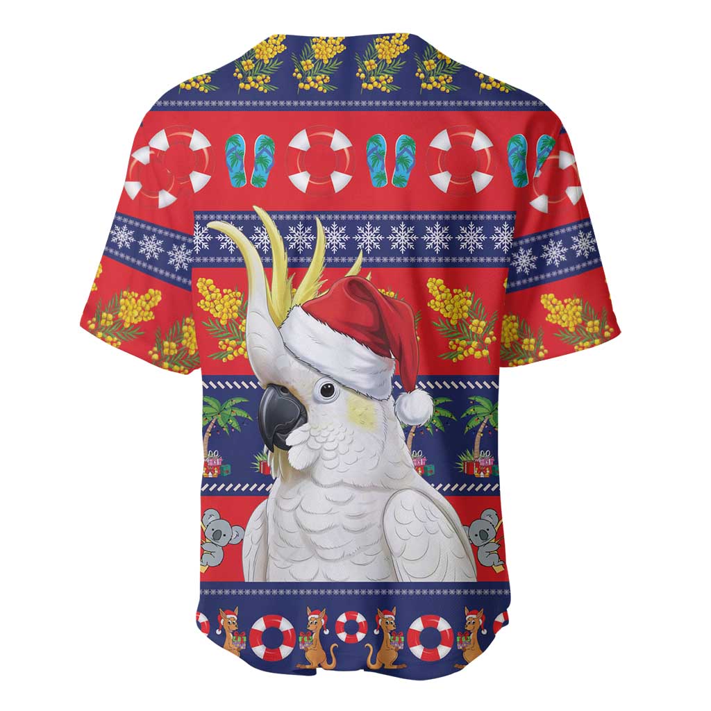 Sulphur-crested Cockatoo Australia Christmas Baseball Jersey Aussie Xmas Beach Vibes - Aussie Hoodie