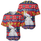 Sulphur-crested Cockatoo Australia Christmas Baseball Jersey Aussie Xmas Beach Vibes - Aussie Hoodie