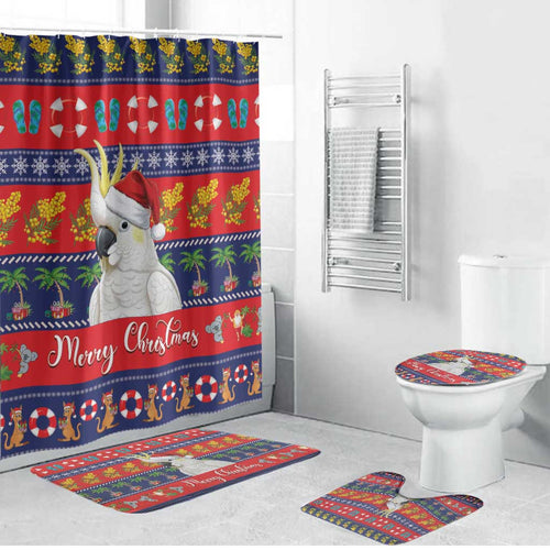 Sulphur-crested Cockatoo Australia Christmas Bathroom Set Aussie Xmas Beach Vibes - Aussie Hoodie