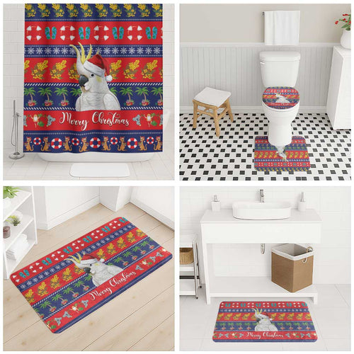 Sulphur-crested Cockatoo Australia Christmas Bathroom Set Aussie Xmas Beach Vibes - Aussie Hoodie