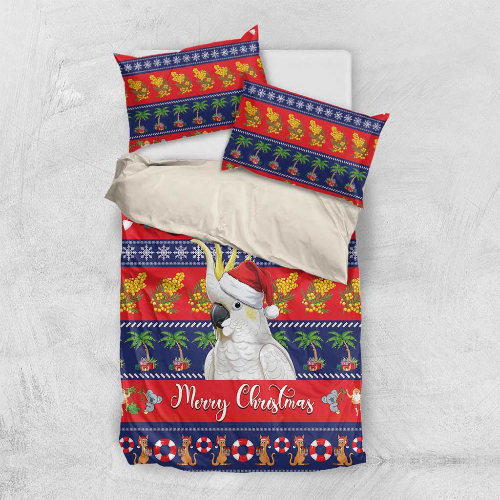 Sulphur-crested Cockatoo Australia Christmas Bedding Set Aussie Xmas Beach Vibes - Aussie Hoodie