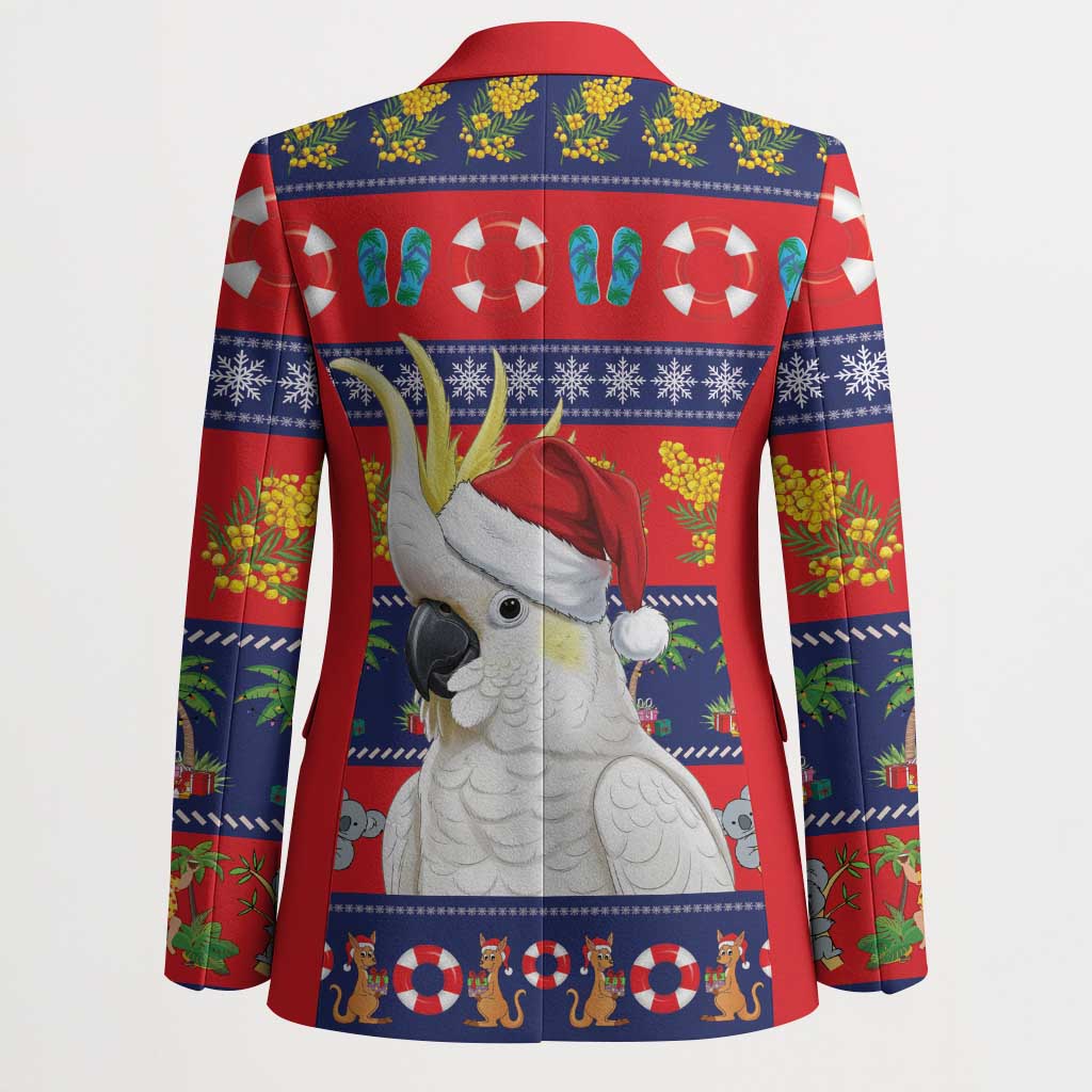 Sulphur-crested Cockatoo Australia Christmas Blazer Aussie Xmas Beach Vibes - Aussie Hoodie