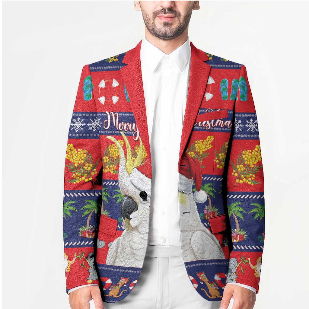 Sulphur-crested Cockatoo Australia Christmas Blazer Aussie Xmas Beach Vibes - Aussie Hoodie