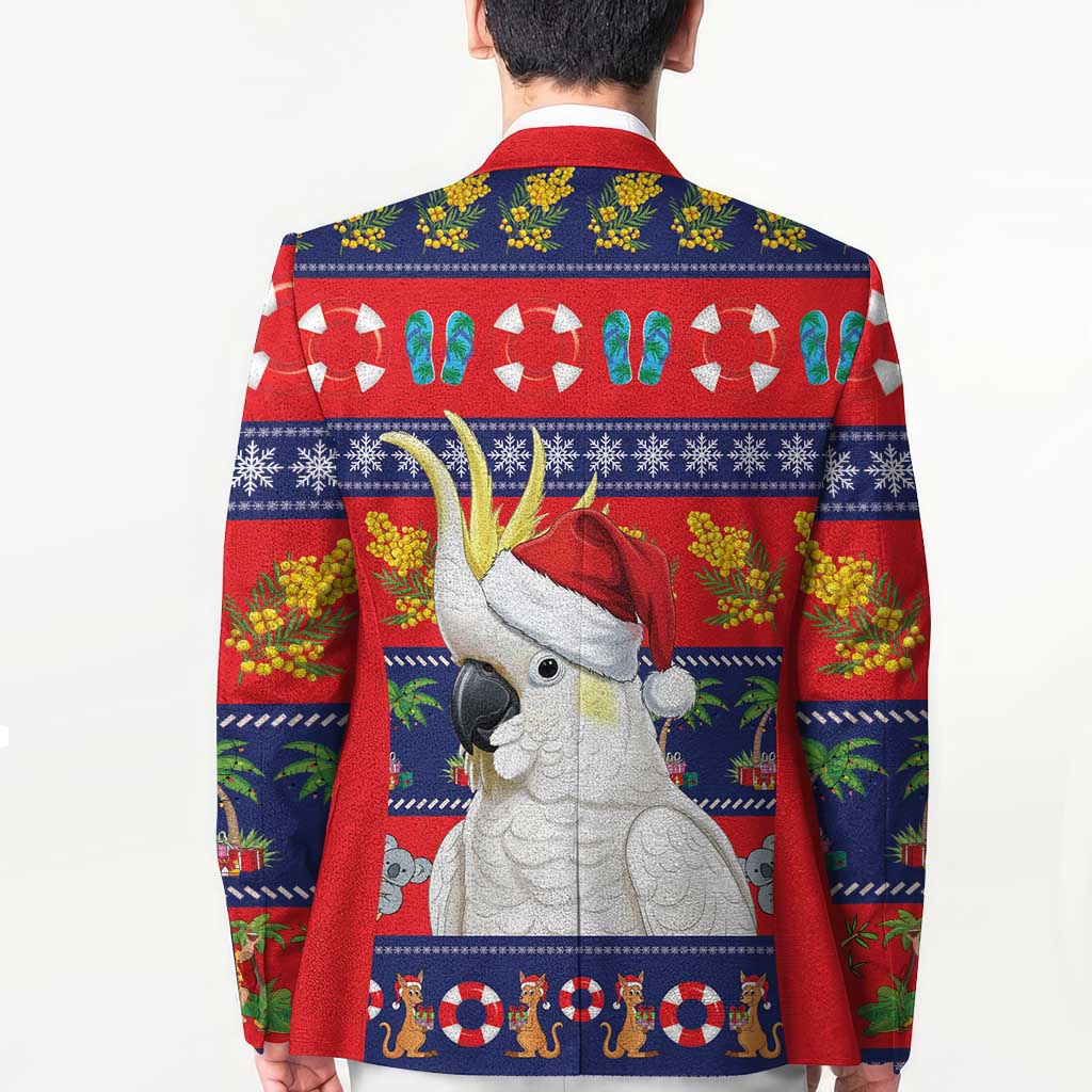 Sulphur-crested Cockatoo Australia Christmas Blazer Aussie Xmas Beach Vibes - Aussie Hoodie