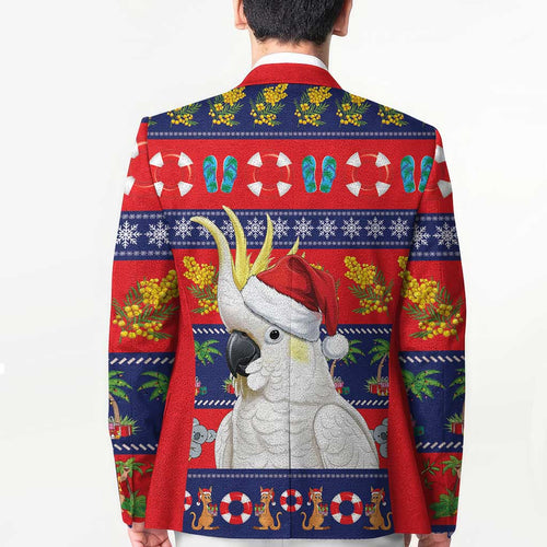 Sulphur-crested Cockatoo Australia Christmas Blazer Aussie Xmas Beach Vibes - Aussie Hoodie